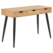 Neptun Bureau Modern Office Desk In Wild Oak With Black Metal Legs 110x50cm